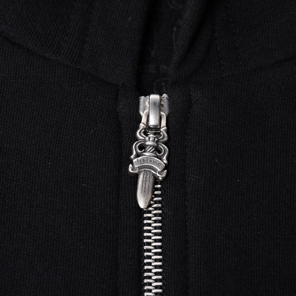 New and unused CHROME HEARTS Zip Up Black Gold Parka Size L Dagger Zip Old English Logo Used 4a000681