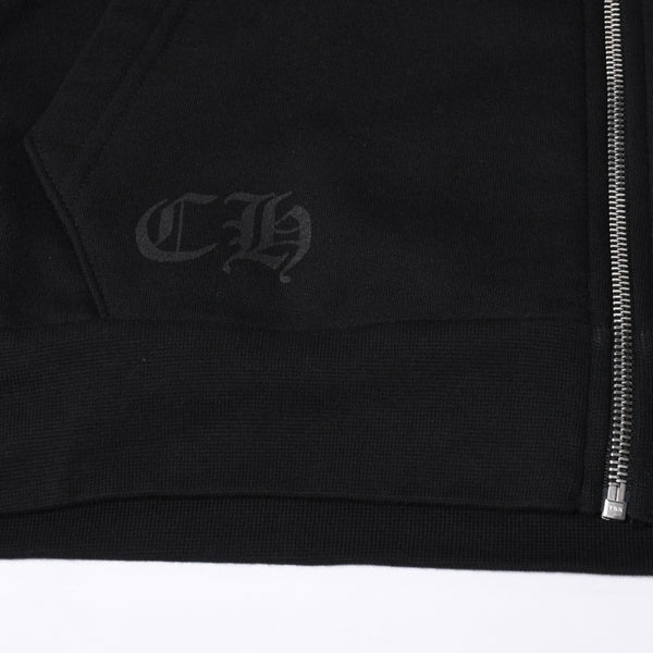 New and unused CHROME HEARTS Zip Up Black Gold Parka Size L Dagger Zip Old English Logo Used 4a000681