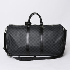 Very good condition LOUIS VUITTON Keepall Bandouliere 55 Boston bag N41413 Damier Graphite Black Used 4a000669