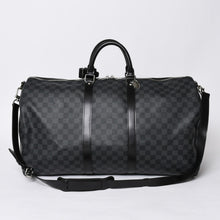 画像をギャラリービューアに読み込む, 極美品 LOUIS VUITTON ルイヴィトン キーポルバンドリエール55 ボストンバッグ N41413 ダミエグラフィット ブラック 中古 4a000669
