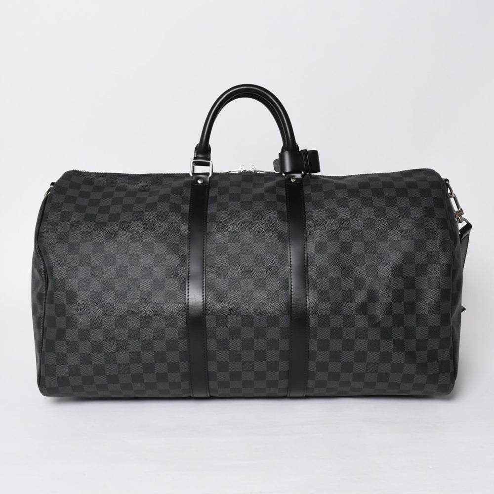 極美品 LOUIS VUITTON ルイヴィトン キーポルバンドリエール55 ボストンバッグ N41413 ダミエグラフィット ブラック 中古 4a000669