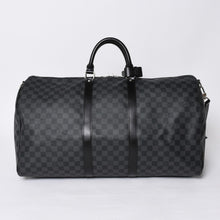 画像をギャラリービューアに読み込む, 極美品 LOUIS VUITTON ルイヴィトン キーポルバンドリエール55 ボストンバッグ N41413 ダミエグラフィット ブラック 中古 4a000669