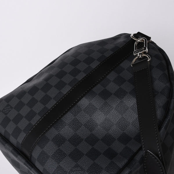 Very good condition LOUIS VUITTON Keepall Bandouliere 55 Boston bag N41413 Damier Graphite Black Used 4a000669