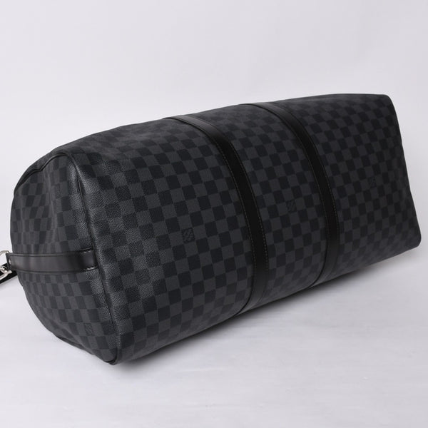 Very good condition LOUIS VUITTON Keepall Bandouliere 55 Boston bag N41413 Damier Graphite Black Used 4a000669
