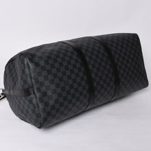 画像をギャラリービューアに読み込む, 極美品 LOUIS VUITTON ルイヴィトン キーポルバンドリエール55 ボストンバッグ N41413 ダミエグラフィット ブラック 中古 4a000669