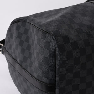 Very good condition LOUIS VUITTON Keepall Bandouliere 55 Boston bag N41413 Damier Graphite Black Used 4a000669