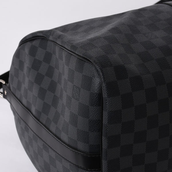Very good condition LOUIS VUITTON Keepall Bandouliere 55 Boston bag N41413 Damier Graphite Black Used 4a000669
