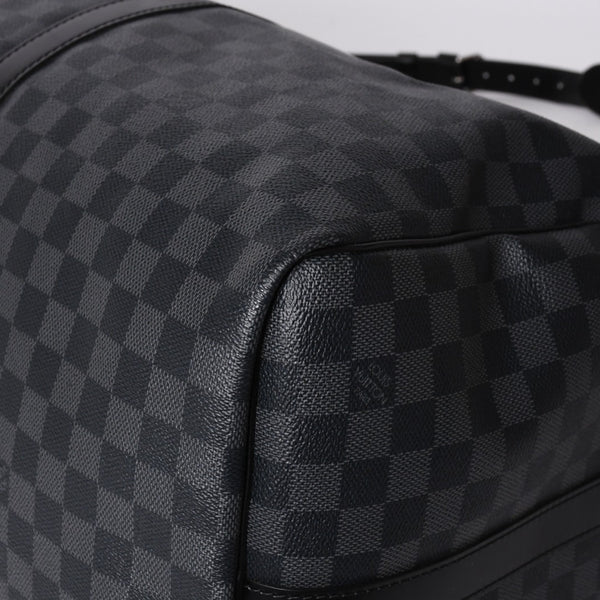 Very good condition LOUIS VUITTON Keepall Bandouliere 55 Boston bag N41413 Damier Graphite Black Used 4a000669