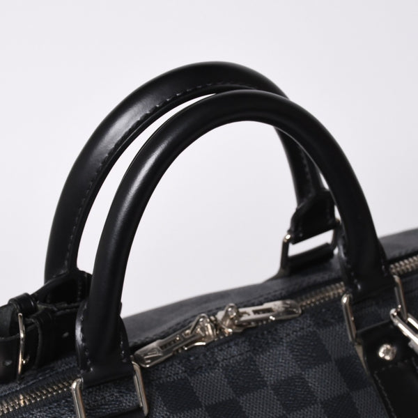 Very good condition LOUIS VUITTON Keepall Bandouliere 55 Boston bag N41413 Damier Graphite Black Used 4a000669