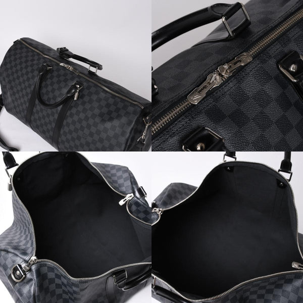 Very good condition LOUIS VUITTON Keepall Bandouliere 55 Boston bag N41413 Damier Graphite Black Used 4a000669