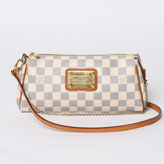 LOUIS VUITTON Damier Azur Eva 2WAY Hand Shoulder Bag N55214 Good Condition Used 4a000730
