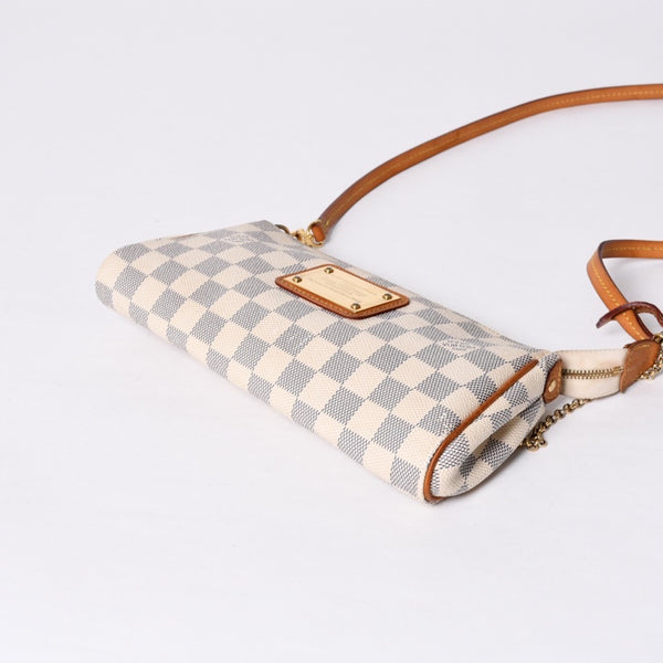 LOUIS VUITTON Damier Azur Eva 2WAY Hand Shoulder Bag N55214 Good Condition Used 4a000730