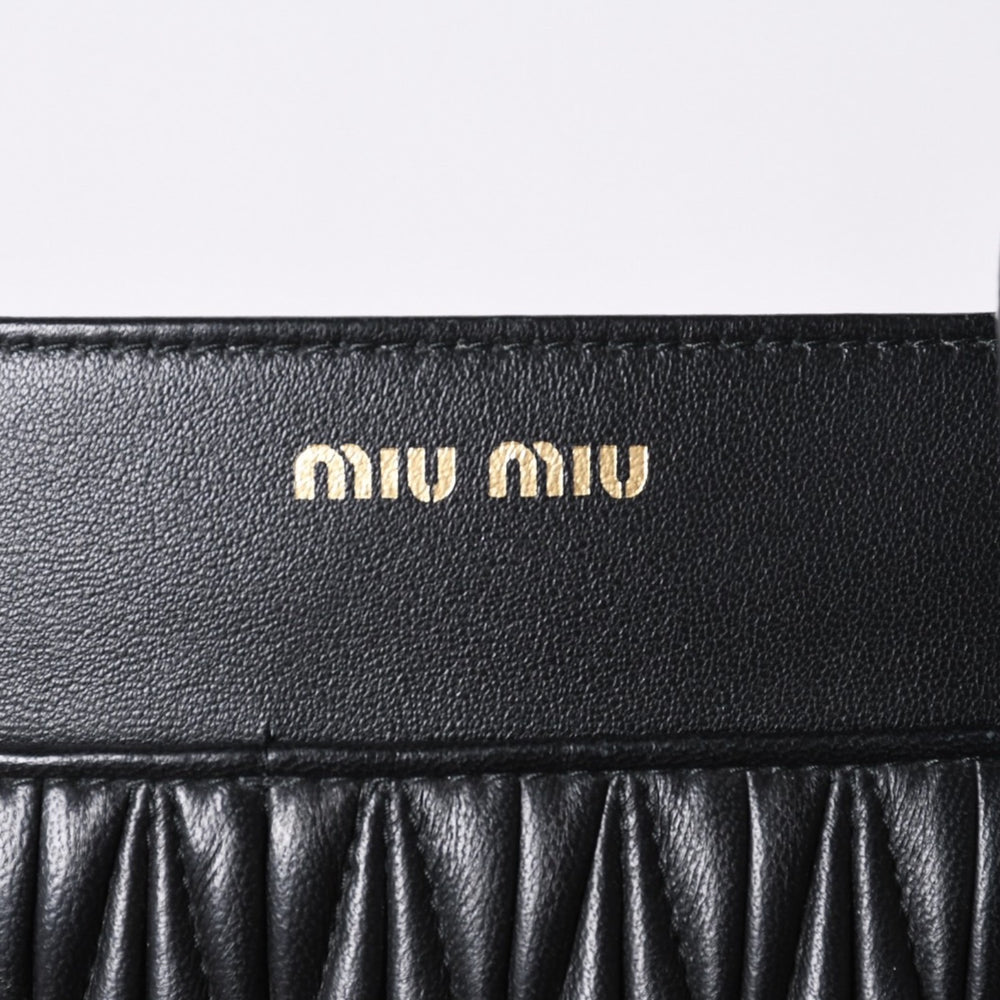 MIU MIU Shoulder Bag Black Crossbody Pochette Mini Bag Matelasse Good Condition Used 4a000135