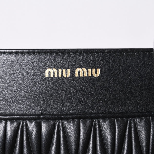 MIU MIU ミュウ ミュウ Shoulder Bag ショルダーバッグ Black ブラック 斜め掛け ポシェット ミニバッグ マテラッセ 美品 中古 4a000135