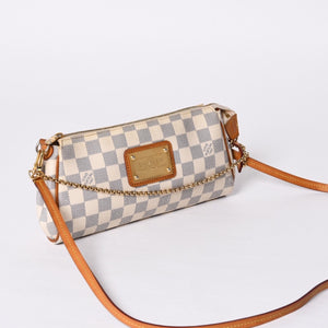 LOUIS VUITTON Damier Azur Eva 2WAY Hand Shoulder Bag N55214 Good Condition Used 4a000730
