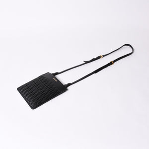 MIU MIU ミュウ ミュウ Shoulder Bag ショルダーバッグ Black ブラック 斜め掛け ポシェット ミニバッグ マテラッセ 美品 中古 4a000135