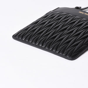 MIU MIU ミュウ ミュウ Shoulder Bag ショルダーバッグ Black ブラック 斜め掛け ポシェット ミニバッグ マテラッセ 美品 中古 4a000135