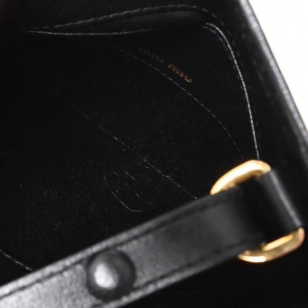 MIU MIU ミュウ ミュウ Shoulder Bag ショルダーバッグ Black ブラック 斜め掛け ポシェット ミニバッグ マテラッセ 美品 中古 4a000135