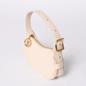 新品同様 LOUIS VUITTON ルイヴィトン ミニムーン モノグラムアンプラント ホワイト ホーボー M82519 レザー ゴールド金具 中古 4a000718