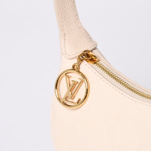 新品同様 LOUIS VUITTON ルイヴィトン ミニムーン モノグラムアンプラント ホワイト ホーボー M82519 レザー ゴールド金具 中古 4a000718