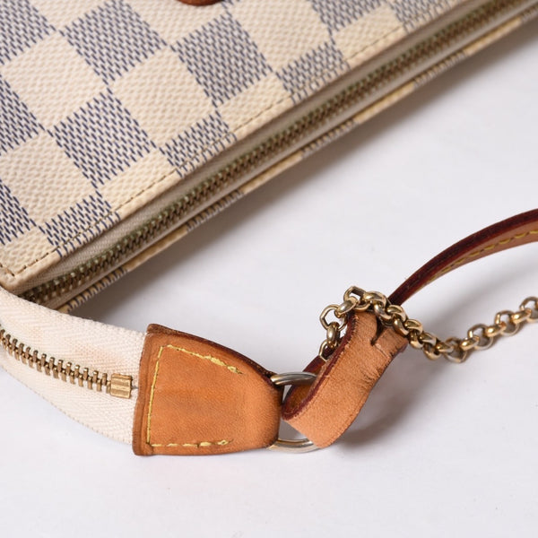 LOUIS VUITTON Damier Azur Eva 2WAY Hand Shoulder Bag N55214 Good Condition Used 4a000730