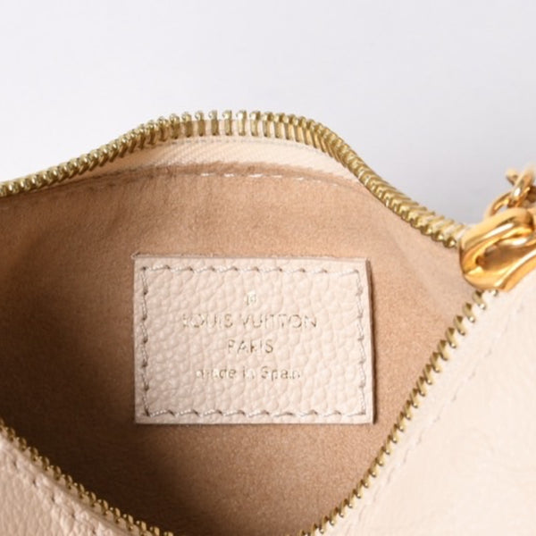 新品同様 LOUIS VUITTON ルイヴィトン ミニムーン モノグラムアンプラント ホワイト ホーボー M82519 レザー ゴールド金具 中古 4a000718