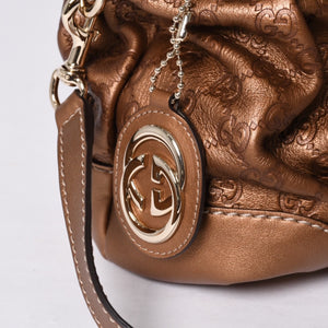 Very Good Condition GUCCI 247902 Sukey Model Guccisima Gold Color Tote Bag 2WAY Used 4a000752