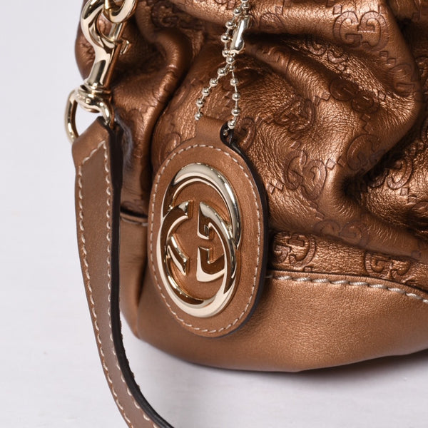 Very Good Condition GUCCI 247902 Sukey Model Guccisima Gold Color Tote Bag 2WAY Used 4a000752