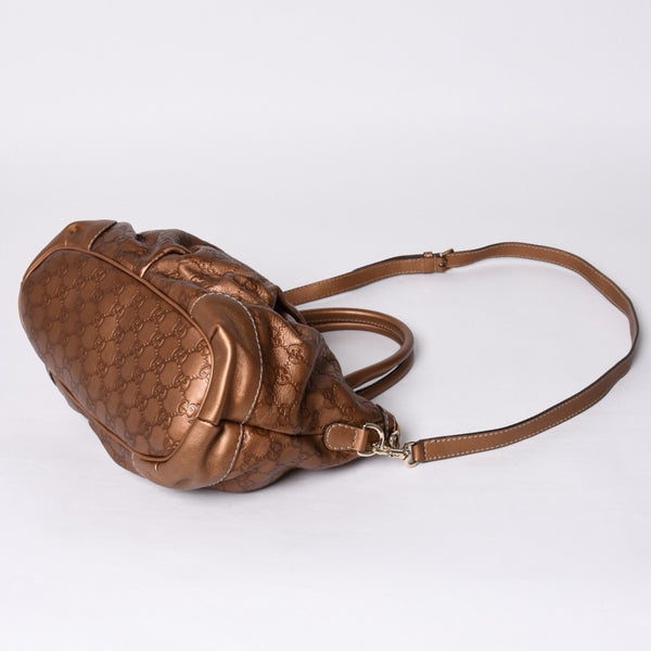 Very Good Condition GUCCI 247902 Sukey Model Guccisima Gold Color Tote Bag 2WAY Used 4a000752