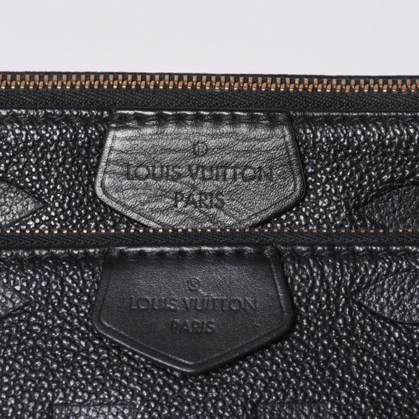 極美品 LOUIS VUITTON ルイヴィトン モノグラム アンプラント ミュルティ ポシェット アクセソワール ブラック M80399 現行 ゴールド金具 中古 4a000801