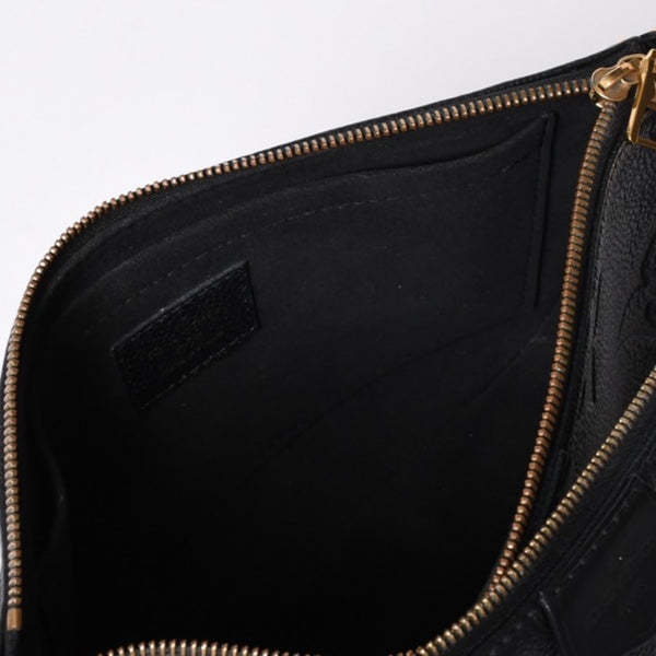 極美品 LOUIS VUITTON ルイヴィトン モノグラム アンプラント ミュルティ ポシェット アクセソワール ブラック M80399 現行 ゴールド金具 中古 4a000801