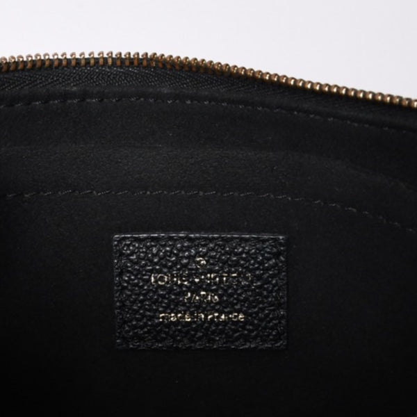 極美品 LOUIS VUITTON ルイヴィトン モノグラム アンプラント ミュルティ ポシェット アクセソワール ブラック M80399 現行 ゴールド金具 中古 4a000801