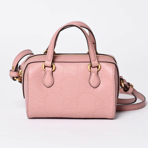 New and unused GUCCI GG Super Mini Boston Bag 290230 Shoulder Bag Messenger Bag Pink Used 4a000857