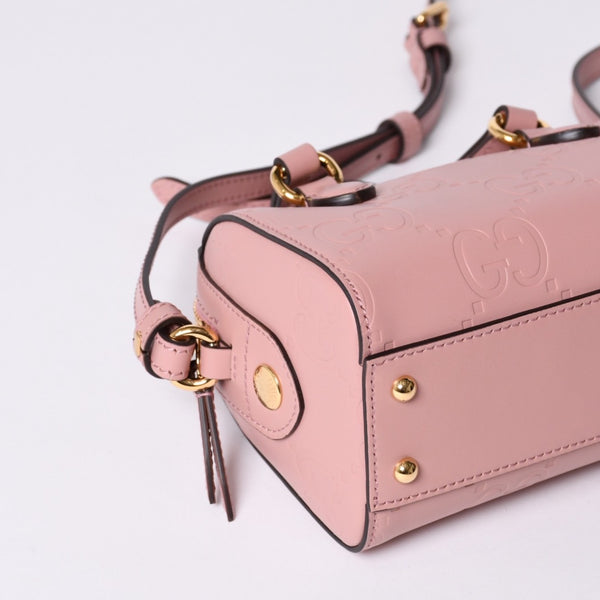 New and unused GUCCI GG Super Mini Boston Bag 290230 Shoulder Bag Messenger Bag Pink Used 4a000857