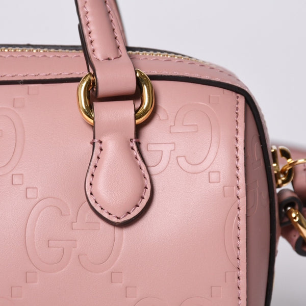 New and unused GUCCI GG Super Mini Boston Bag 290230 Shoulder Bag Messenger Bag Pink Used 4a000857