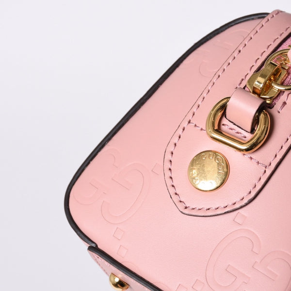 New and unused GUCCI GG Super Mini Boston Bag 290230 Shoulder Bag Messenger Bag Pink Used 4a000857
