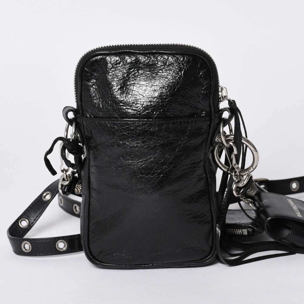 BALENCIAGA バレンシアガ ルカゴール ショルダーバッグ メンズバッグ 742015 ブラック シルバー金具 美品 中古 4a000733