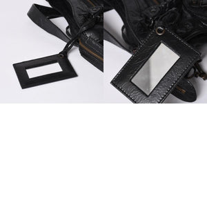 Very Good Condition BALENCIAGA Classic Mini City 2WAY Shoulder Bag 300295 Logo Black Bronze Hardware Used 4a001226