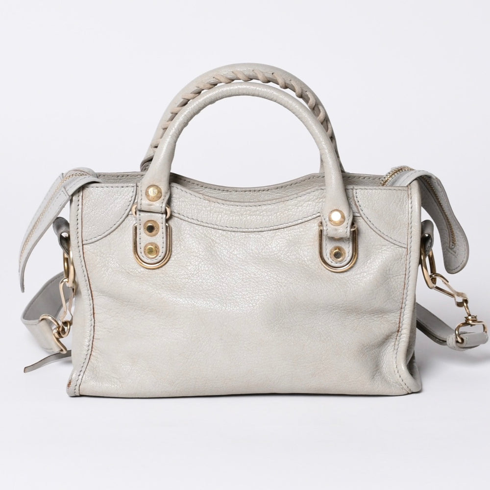BALENCIAGA バレンシアガ クラシック ミニ シティ 2WAY ショルダーバッグ 300295 ロゴ グレー シルバー金具 美品 中古 4a001119
