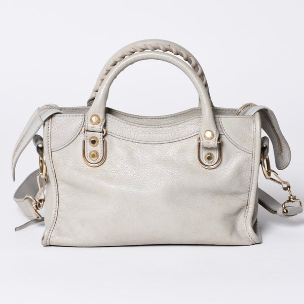 BALENCIAGA バレンシアガ クラシック ミニ シティ 2WAY ショルダーバッグ 300295 ロゴ グレー シルバー金具 美品 中古 4a001119
