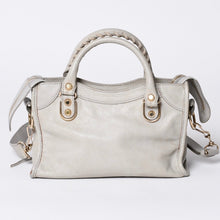 画像をギャラリービューアに読み込む, BALENCIAGA バレンシアガ クラシック ミニ シティ 2WAY ショルダーバッグ 300295 ロゴ グレー シルバー金具 美品 中古 4a001119