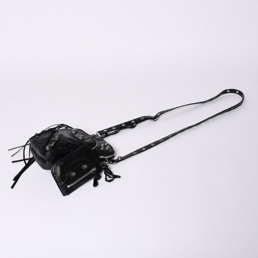 BALENCIAGA バレンシアガ ルカゴール ショルダーバッグ メンズバッグ 742015 ブラック シルバー金具 美品 中古 4a000733