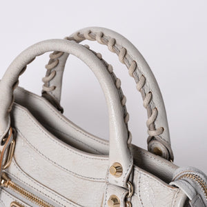 BALENCIAGA バレンシアガ クラシック ミニ シティ 2WAY ショルダーバッグ 300295 ロゴ グレー シルバー金具 美品 中古 4a001119