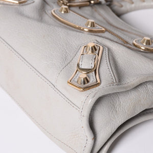 BALENCIAGA バレンシアガ クラシック ミニ シティ 2WAY ショルダーバッグ 300295 ロゴ グレー シルバー金具 美品 中古 4a001119