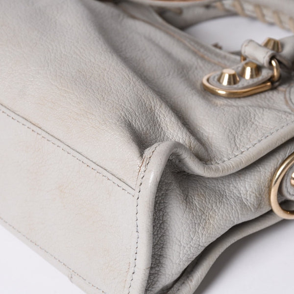 BALENCIAGA バレンシアガ クラシック ミニ シティ 2WAY ショルダーバッグ 300295 ロゴ グレー シルバー金具 美品 中古 4a001119