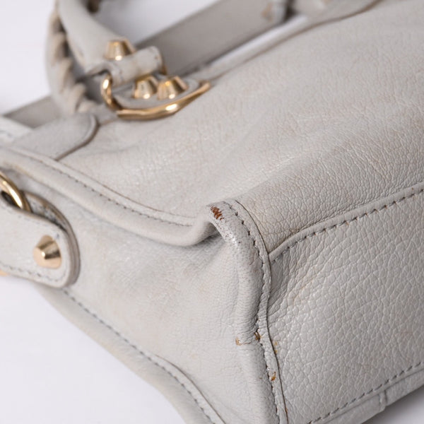 BALENCIAGA バレンシアガ クラシック ミニ シティ 2WAY ショルダーバッグ 300295 ロゴ グレー シルバー金具 美品 中古 4a001119