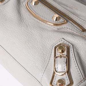 BALENCIAGA バレンシアガ クラシック ミニ シティ 2WAY ショルダーバッグ 300295 ロゴ グレー シルバー金具 美品 中古 4a001119