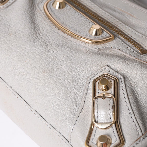 BALENCIAGA バレンシアガ クラシック ミニ シティ 2WAY ショルダーバッグ 300295 ロゴ グレー シルバー金具 美品 中古 4a001119