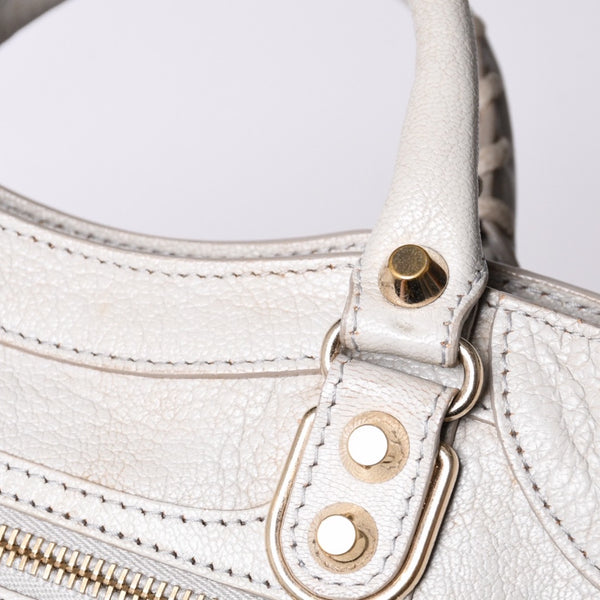 BALENCIAGA バレンシアガ クラシック ミニ シティ 2WAY ショルダーバッグ 300295 ロゴ グレー シルバー金具 美品 中古 4a001119