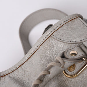 BALENCIAGA バレンシアガ クラシック ミニ シティ 2WAY ショルダーバッグ 300295 ロゴ グレー シルバー金具 美品 中古 4a001119